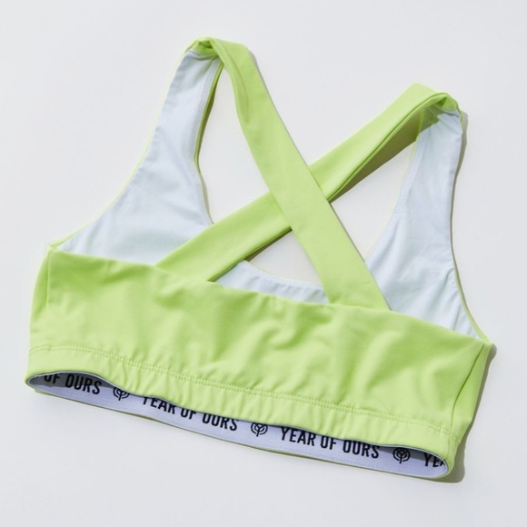 UO Year Of Ours Cross-Back Sports Bra Lime - Picture 4 of 7